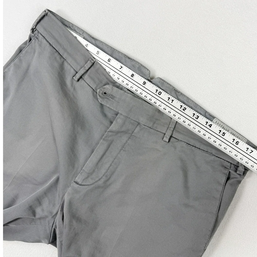 Brunello Cucinelli Italian Fit Chino Pant Size US 34x29 Mens Gray